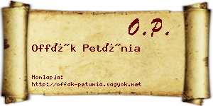 Offák Petúnia névjegykártya
